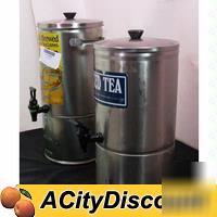 2 commercial cecilware restaurant s/s tea urns used