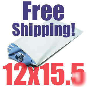 500 12X15.5 white poly mailers bags envelopes 12