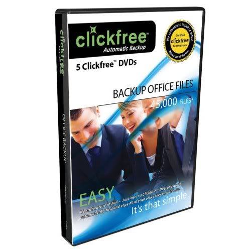 Clickfree automatic backup dvd office edition 5 pack