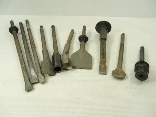 Lot 10 assorted industrial chisels 4 hilti hammer drill