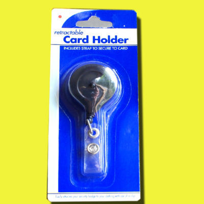 Retractable security card holder - nip - carded