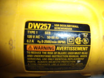  dewalt heavy-duty vsr deck /drywall screwdriver dewalt