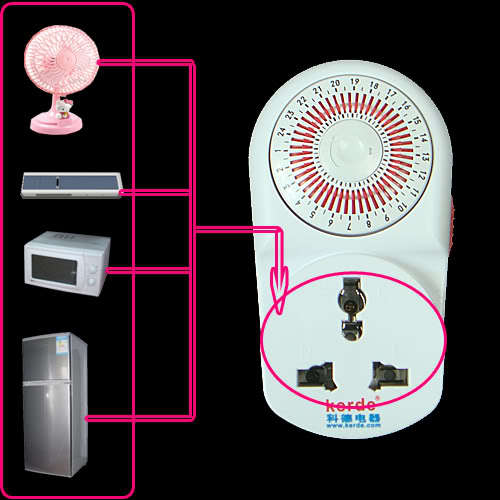 New 24 hour plug-in socket security energy-saving timer 