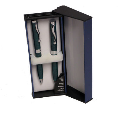 New petrona jade green pen and pencil set in box