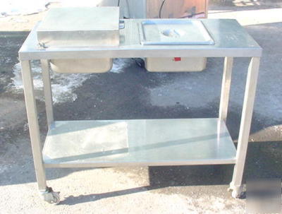 Utility cart - work table - stainless steel