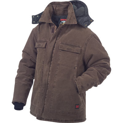 Tough duck washed polyfill parka w hood medium chestnut