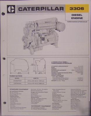 1976 caterpillar 3306 diesel engine specification sheet