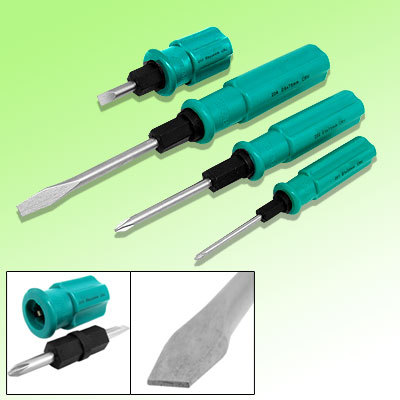 2 way screwdriver sets philips slotted w green handle