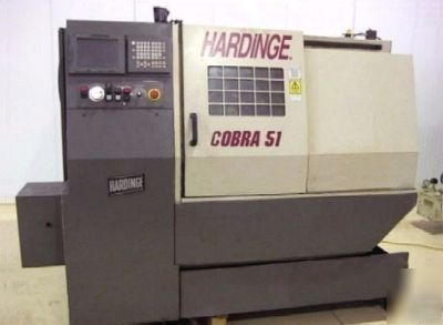 Hardinge cobra 51 cnc turning center lathe fanuc collet