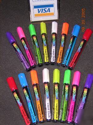 Neo chalk wet erase neon advertisement markers pens 16 