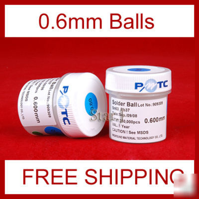 2 x bga solder balling balls 0.6MM 250K pc/bottle
