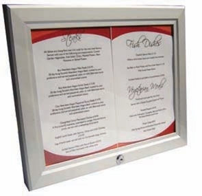 A3 lockable menu & poster display holder - solid design