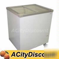 Fricon chest freezer 8.6 cuft w/ flat glass sliding top