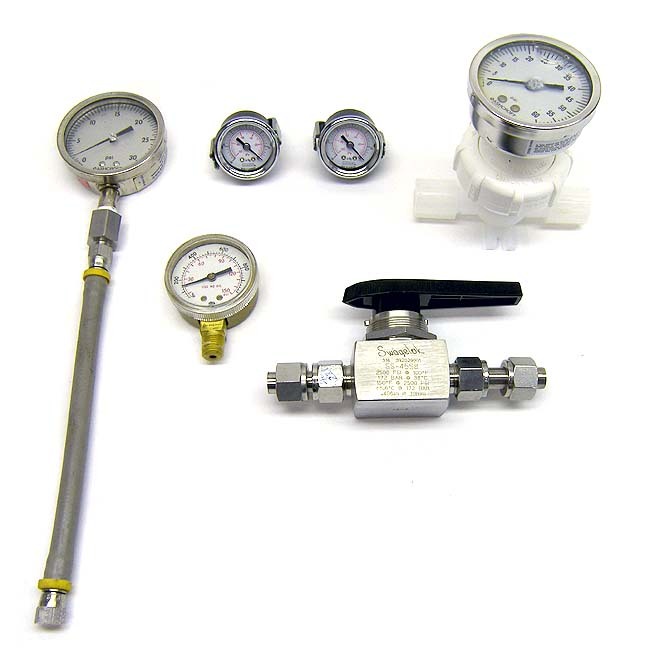 Lot 6 swagelok ss-45S8 ball valve entegris teflon gauge