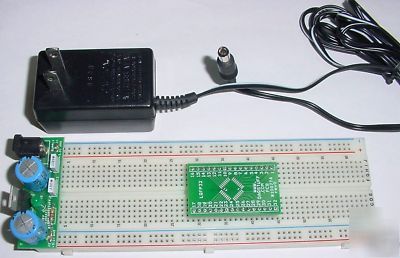 Lqfp 32 adapter w/breadboard and +3.3VDC w/ wallwart