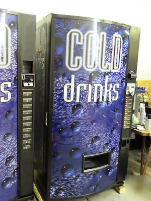 Soda vending machine w bill validator & 1 year warranty