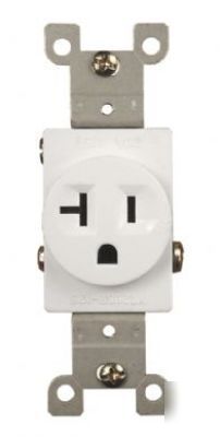 15A 250V industrial grade single receptacle plug, ivory