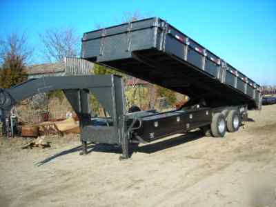 New 8 x 24 x 2 drop sides dump trailer gooseneck 20 k