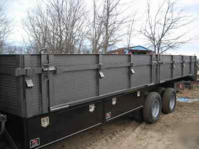 New 8 x 24 x 2 drop sides dump trailer gooseneck 20 k