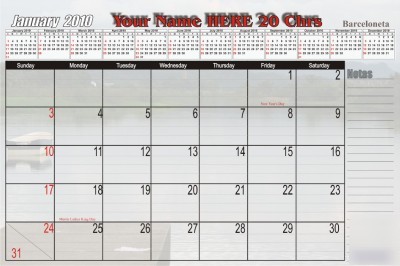 Puerto rico 2010 personalized - custom desktop calendar