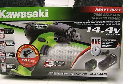 Cordless impact wrench complete kit kawasaki 1/2