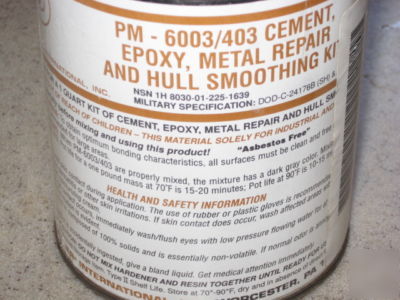 1 quart filled aluminum epoxy resin kit 