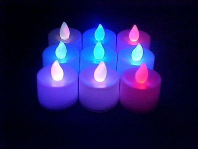 12 color changing led flameless tealight gift candles