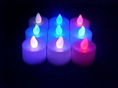 12 color changing led flameless tealight gift candles
