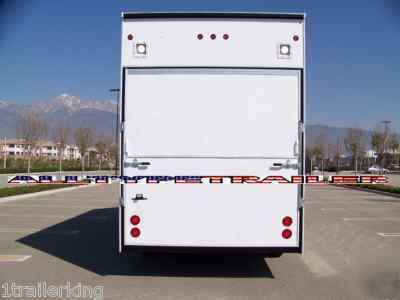 24' v-nose stacker enclosed car toy hauler quad trailer