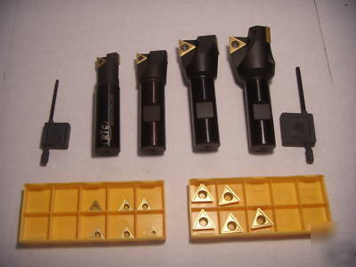 End mill set w/inserts