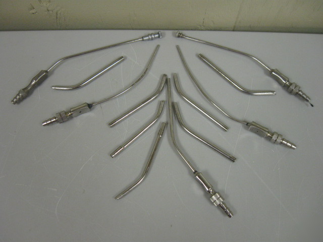 Lot 12 various dental medical aspirators stainless ace