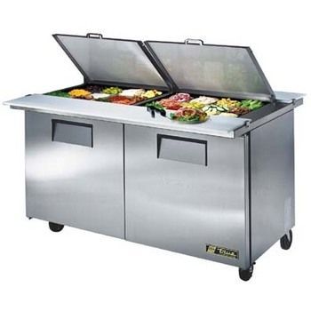 True tssu-60-24M-b-ds-st refrigerated prep table 24 pan