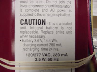 New bodine BDL700 flourescent emergency ballast 