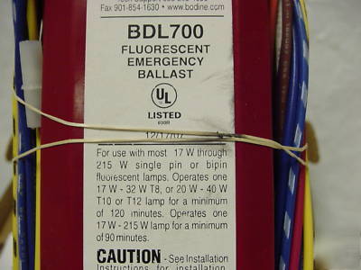 New bodine BDL700 flourescent emergency ballast 