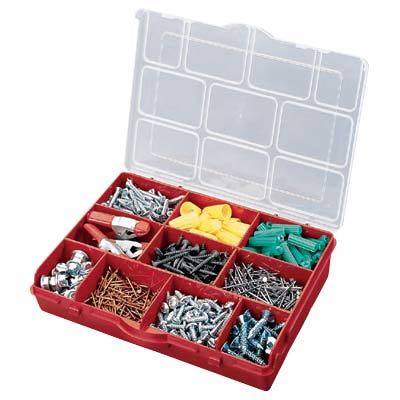 Stack-on multi compartment storage box rem dividers