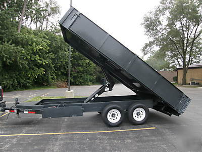 2010 8' x 16' x 2' bumper pull dump trailer drop sides
