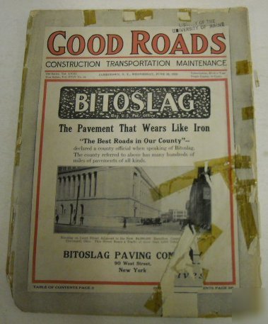 Good roads 1920 construction magazine vol.19 no.26