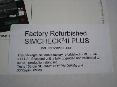 Innoventions simcheck ii plus srs. memory tester sdram