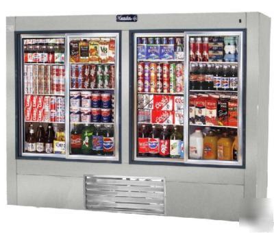 Leader sliding 4-glass-door reach-in display cooler 96