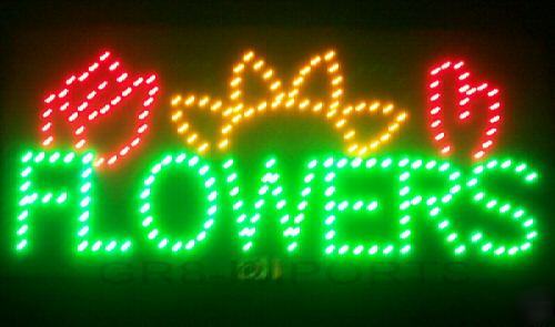 Premium led lighted flowers sign florist open (no neon)