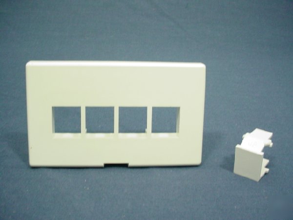 White quickport cubicle wallplate fits herman miller