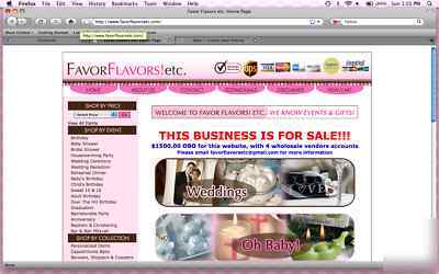 Established favors & gifts business & website for sale 