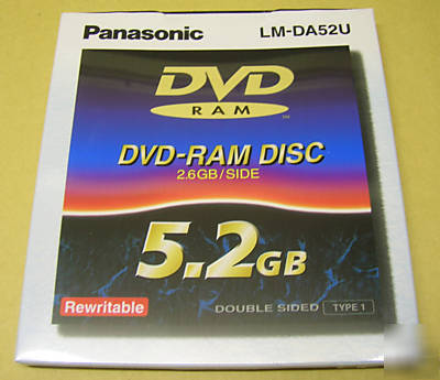 New 2.6GB / 5.2GB dvd-ram cartridge panasonic LMDA52U