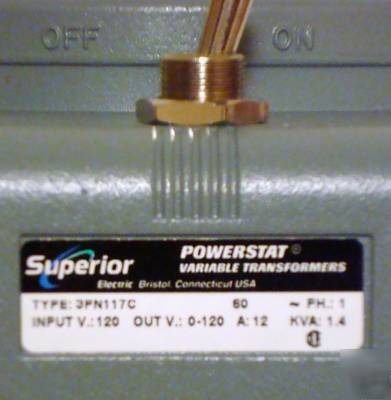 New powerstat variable transformer, superior electric, 