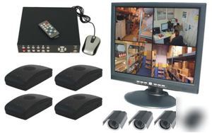 4 channel camera complete wireless surveillance system