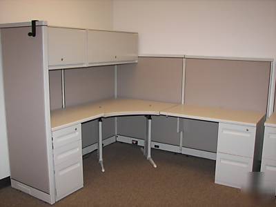 (2) steelcase avenir office cubicle stations $450 ea.