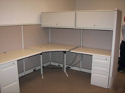 (2) steelcase avenir office cubicle stations $450 ea.