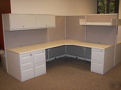 (2) steelcase avenir office cubicle stations $450 ea.