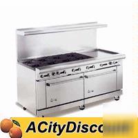 72IN heavy duty 8 gas burner range w / 24IN griddle