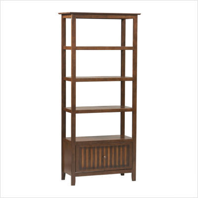 Linon tasman bookcase in walnut